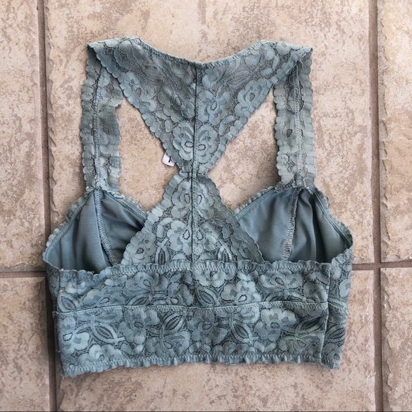 Free People Galloon Racerback Bralette Blue - Picture 3 of 7